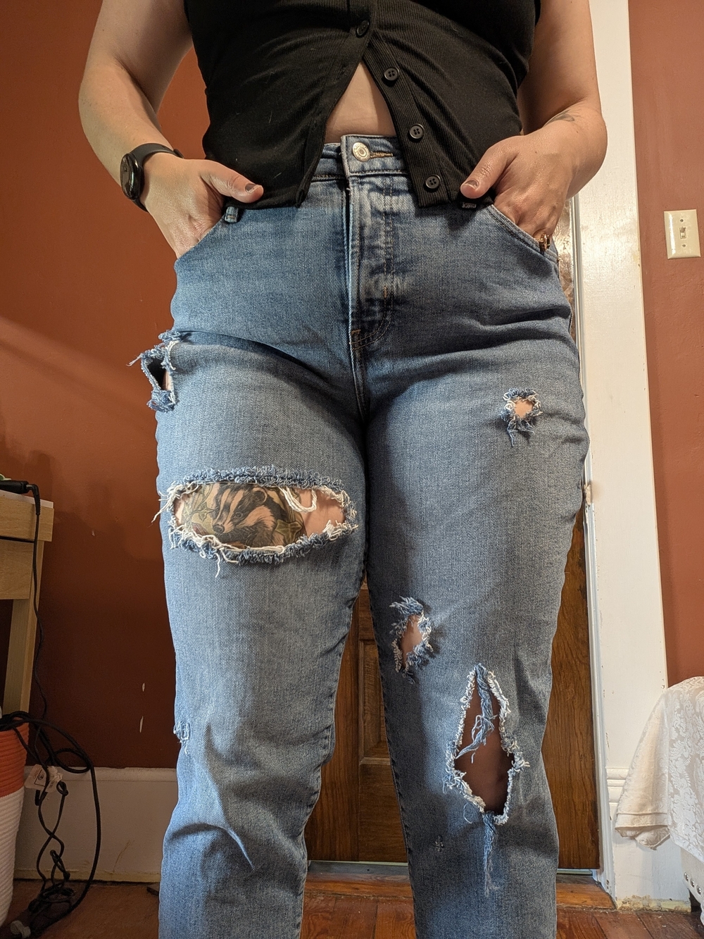 Old Navy High-Rise Distressed Women’s Jeans - Light Blue